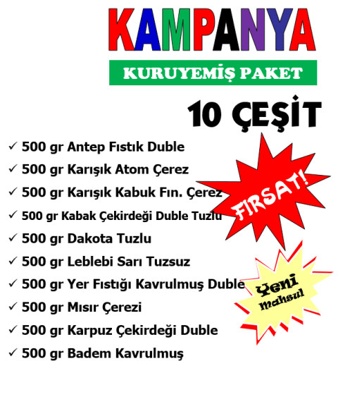 Kuruyemiş Paket (10 Çeşit)