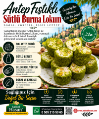 Antep Fıstıklı Sütlü Burma Lokum