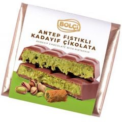 Bakkal Hasan Bolçi Antep Fıstıklı Kadayıf Dolgulu Sütlü Dubai Çikolatası