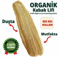 Bakkal Hasan Gaziantep Doğal Kabak Lifi Presli (60-70 cm) Mutfak Banyo Lifi Kese